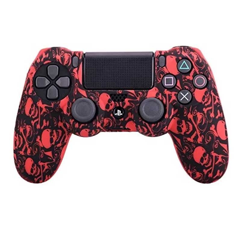 Ps4 Dualshock Funda Para Control Playstation 4 (Rojo skull)