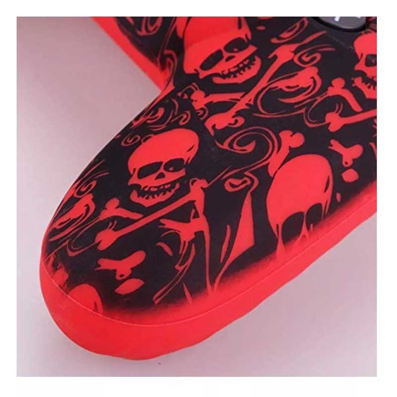 Ps4 Dualshock Funda Para Control Playstation 4 (Rojo skull)