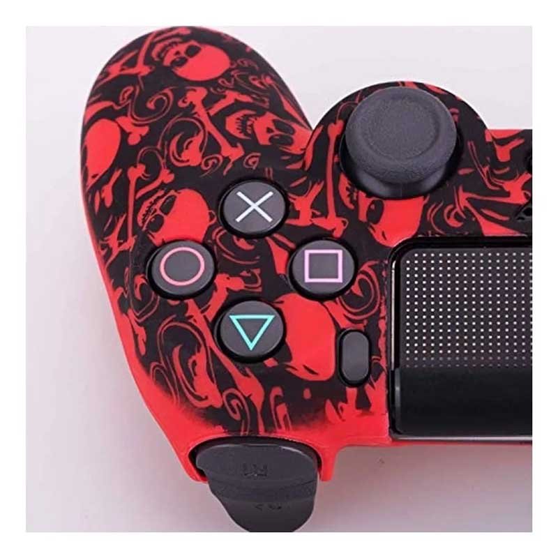 Ps4 Dualshock Funda Para Control Playstation 4 (Rojo skull)