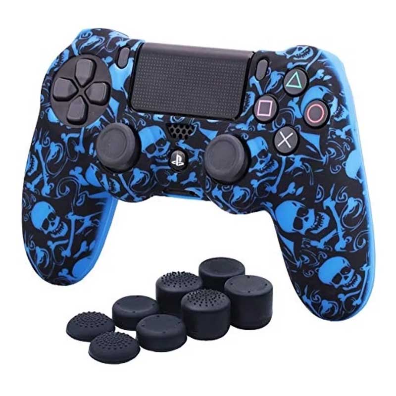 Ps4 Dualshock Funda Para Control Playstation 4 (Azul skull)