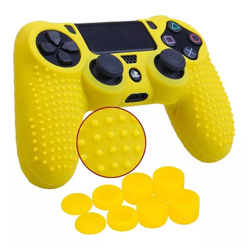 Ps4 Funda De Silicona Para Playstation 4 Texturizada (Amarilla)