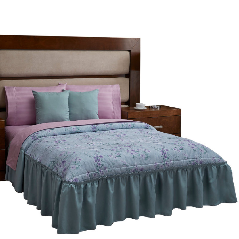 Colcha Matrimonial Estampado Floral Greta Elefantito Hogar