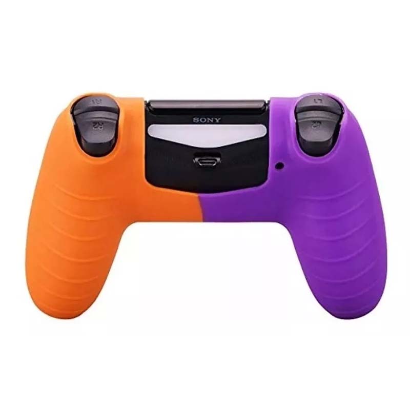 Ps4 Funda De Silicona Texturizada (Naranja Y Morado)
