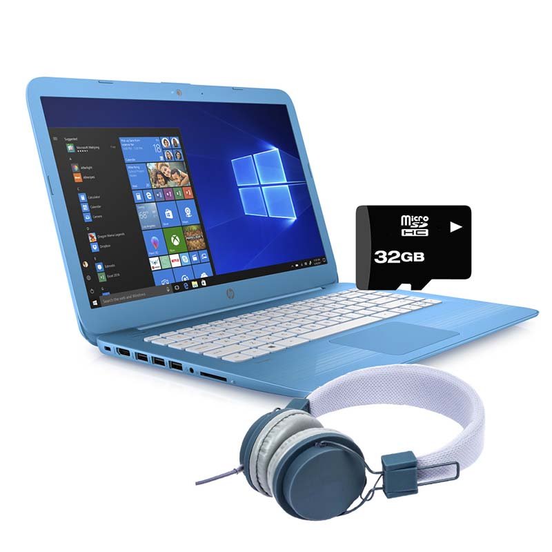 Laptop Hp Stream 14 Intel Dual Core Ssd 32gb Ram 4gb + Diadema+ SD 32GB/ AZUL