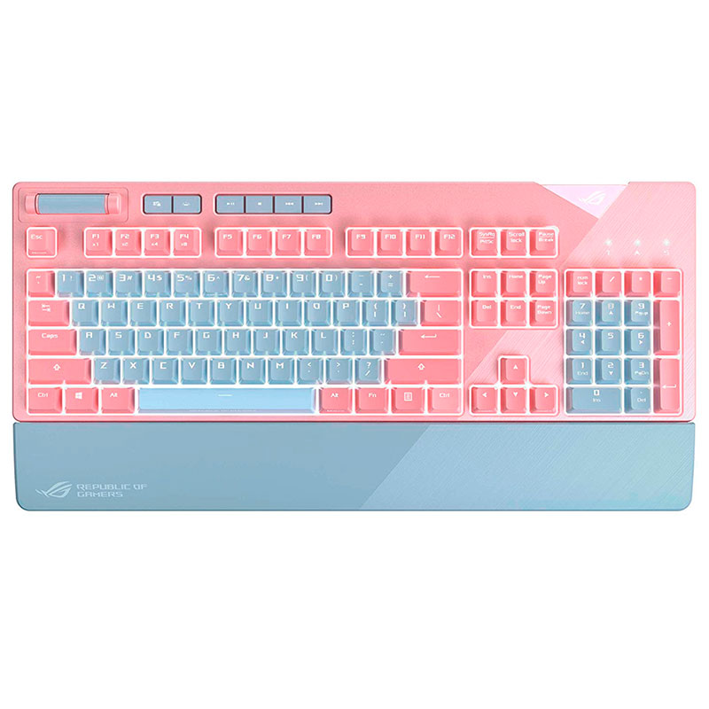 Teclado Gamer ASUS XA01 ROG STRIX Flare Pink Mecanico CherryMX Brow RGB 