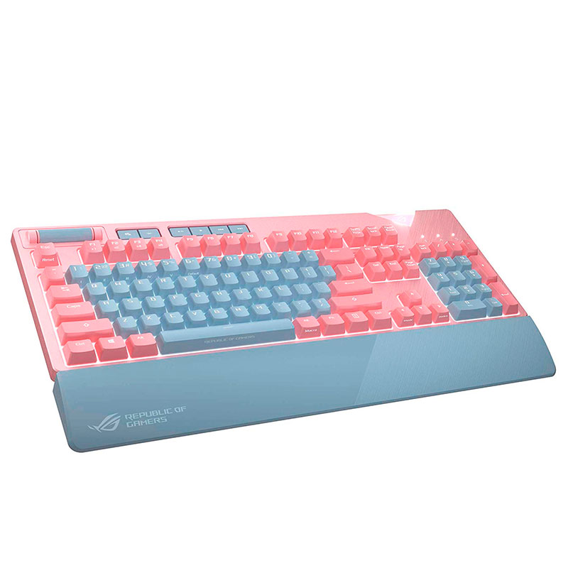 Teclado Gamer ASUS XA01 ROG STRIX Flare Pink Mecanico CherryMX Brow RGB 