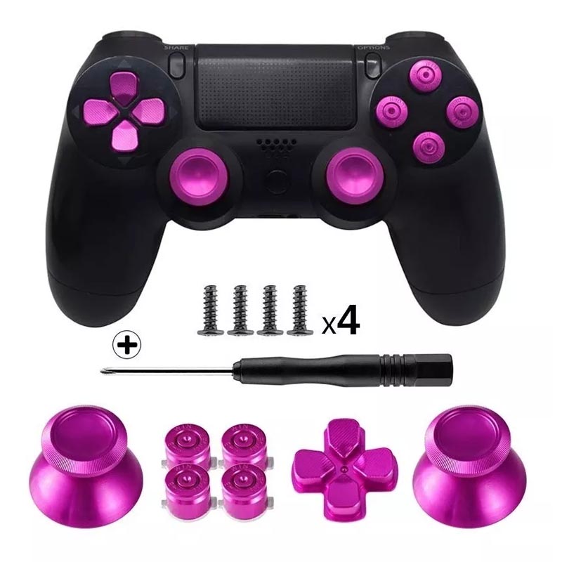 Playstation 4 Set De Botones + Desarmador + 4 Tornillos -Rosa