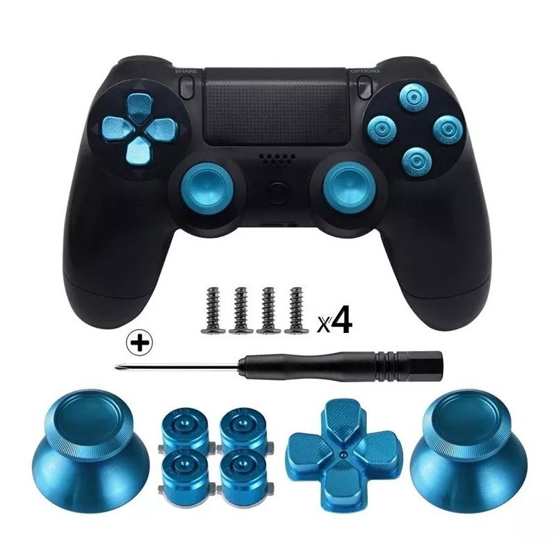 Playstation 4 Set De Botones + Desarmador + 4 Tornillos-Azul