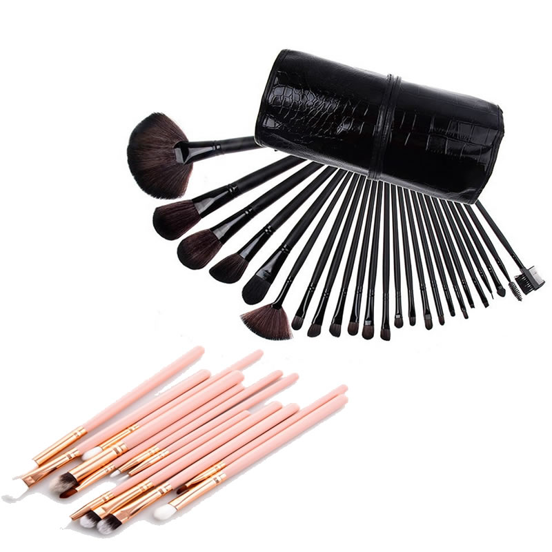 Set De 24 Brochas Y Set De 12 Brochas Para Ojos Y Cejas