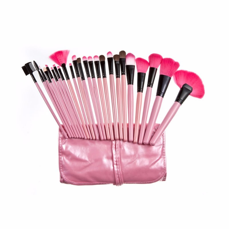 Set de 24 brochas con estuche rosa