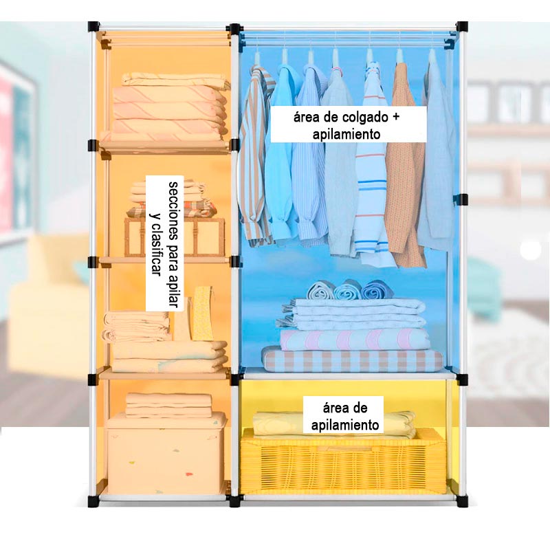 Closet Grande Armable Portatil Con Funda Lisa Vino R07