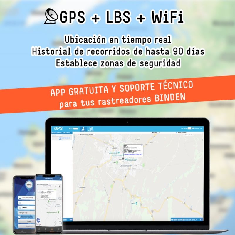 Rastreador GPS TK925 con Botón SOS, Micrófono y Batería hasta 7 Días BINDEN