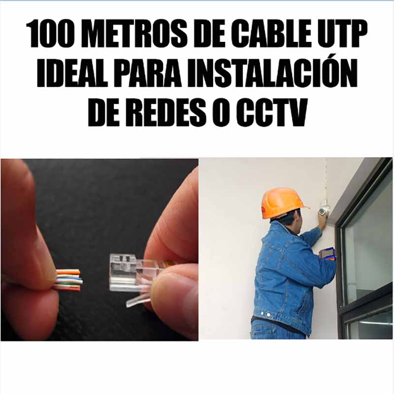 Bobina Cable Red Utp 5e 100 Mts Cctv Nodos Grises