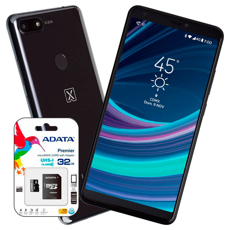 Celular LANIX LTE ILIUM ALPHA 3 Color NEGRO Telcel  de regalo una MEMORIA micro SD  de 32 GB ADATA