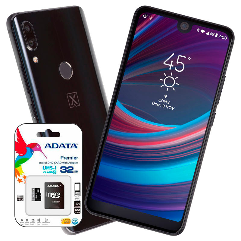 Celular Lanix Lte Alpha 7 Color Negro Telcel Y De Regalo Una Memoria Micro Sd De 32 Gb Adata