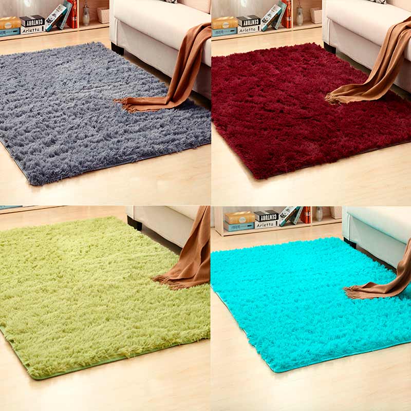Tapete para Sala Tipo Shag 200x160cm Pelo Largo Y Suave Calidad