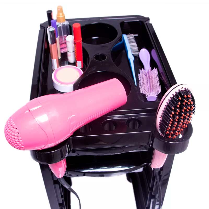 Mesa Auxiliar Barberia  5 Cajones Carrito Con Ruedas Salon Estetica