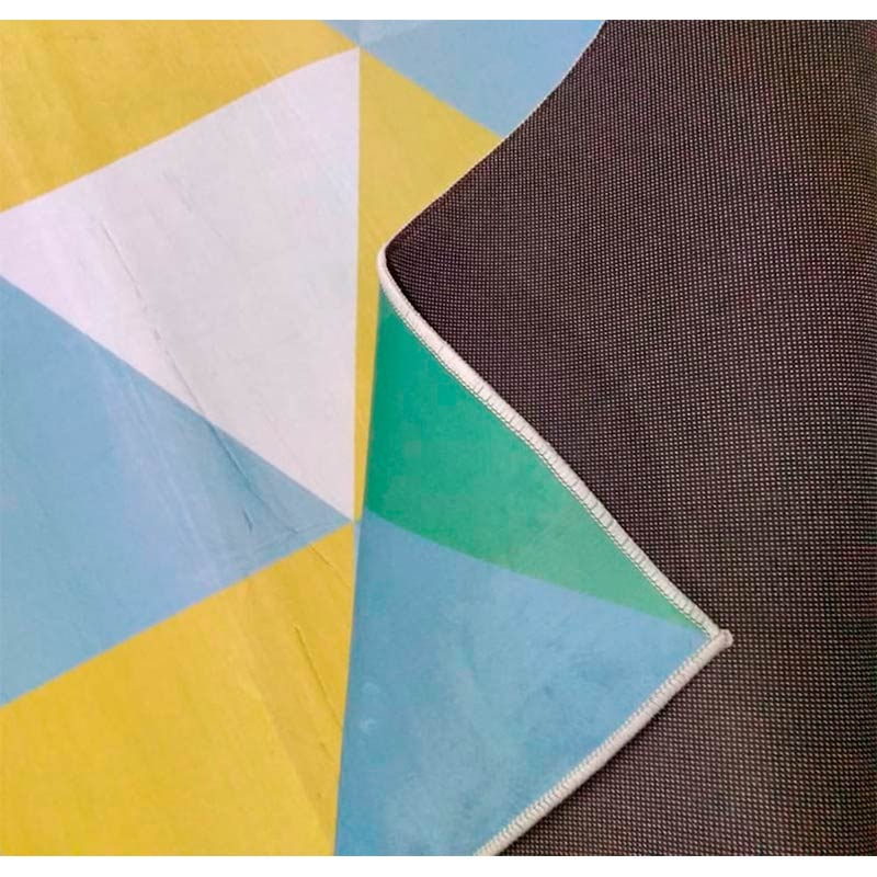 Tapete para Sala Estilo Nordico Modelo Triangulos azules 2x3M