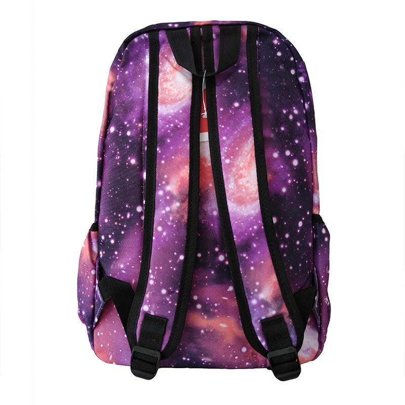 Mochila escolar estampado galaxia morada