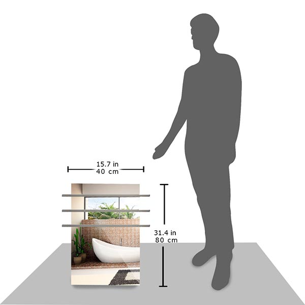 Toallero Calefactor Infrarrojo en Cristal, NewYork Wave Silver Sapphire de 550w, con 3 colgantes 40x80cm TimerFree