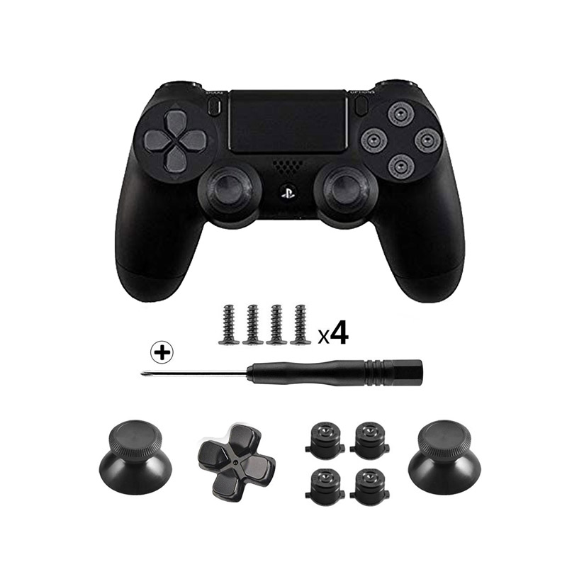 Playstation 4 Set De Botones + Desarmador + 4 Tornillos - Negro