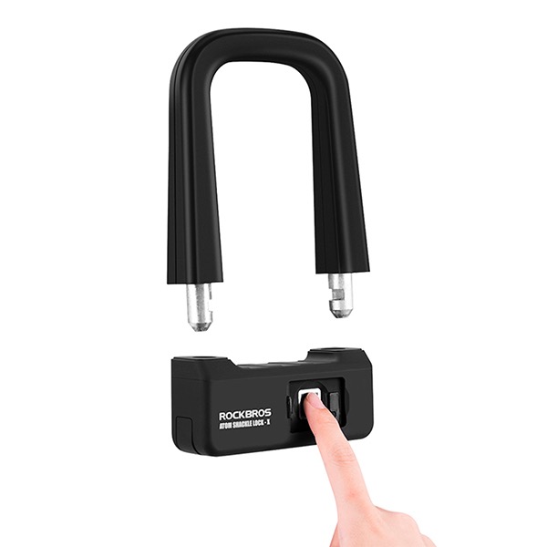 Candado U Para Bicicleta Con Huella Dactilar Para Desbloqueo Color Negro