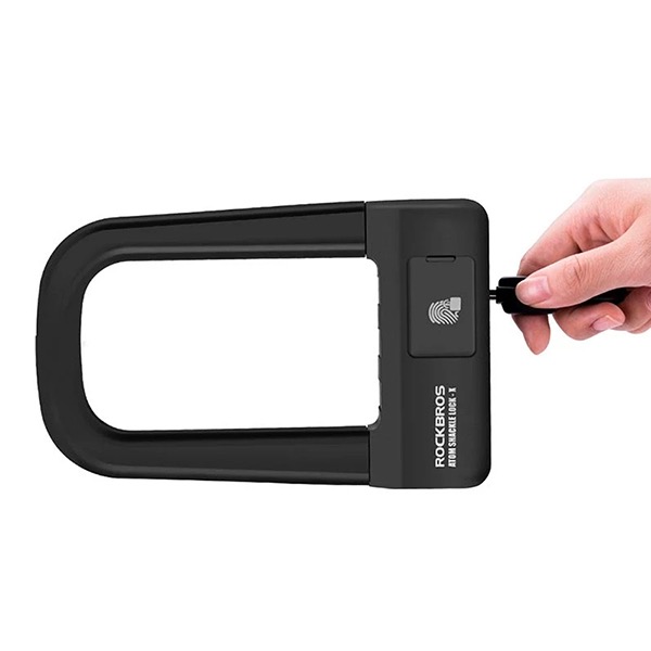 Candado U Para Bicicleta Con Huella Dactilar Para Desbloqueo Color Negro