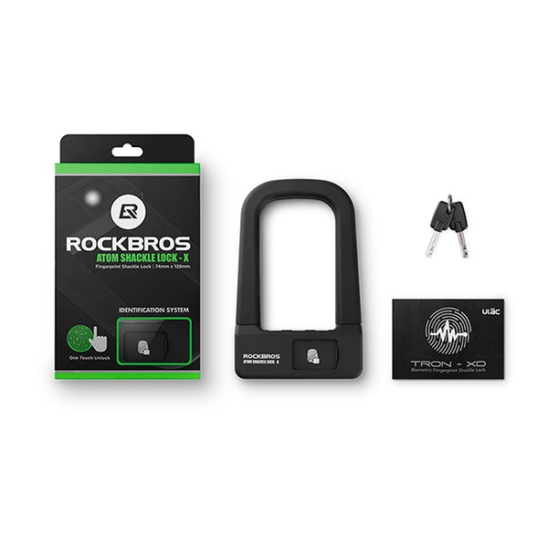 Candado U Para Bicicleta Con Huella Dactilar Para Desbloqueo Color Negro