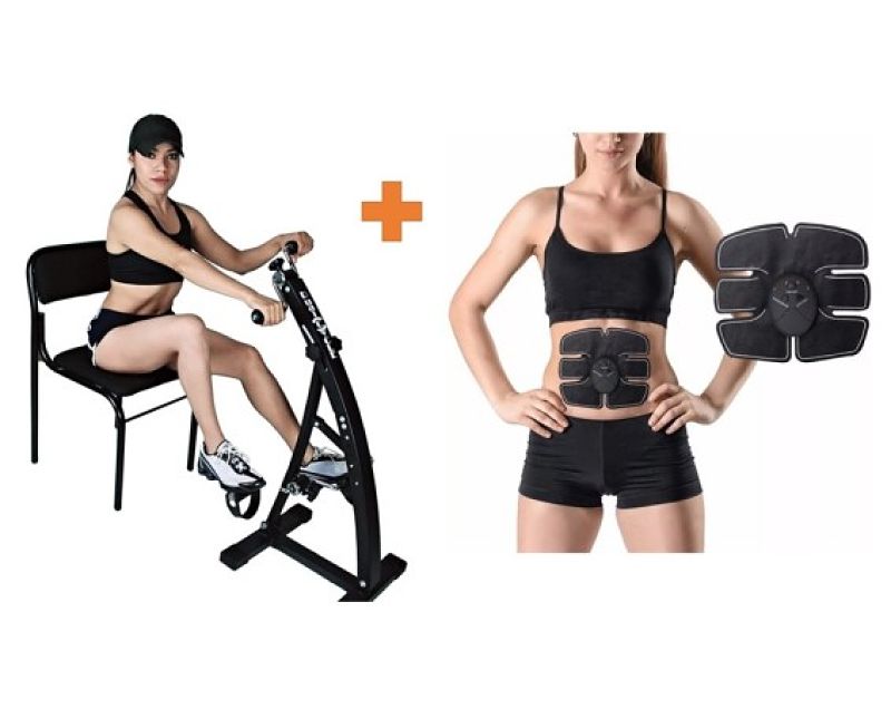 Ejercitador Piernas Brazos Bici Dual Cicle + Electro Ejercitador Abdominal