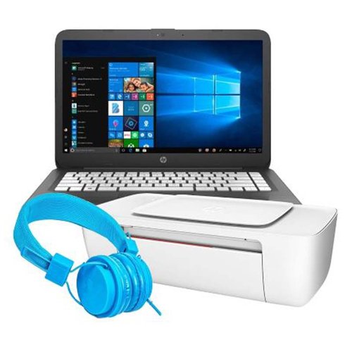 Laptop Hp Stream 14 Intel Celeron ssd 64GB Ram 4gb + Impresora y Audífonos Reacondicionada