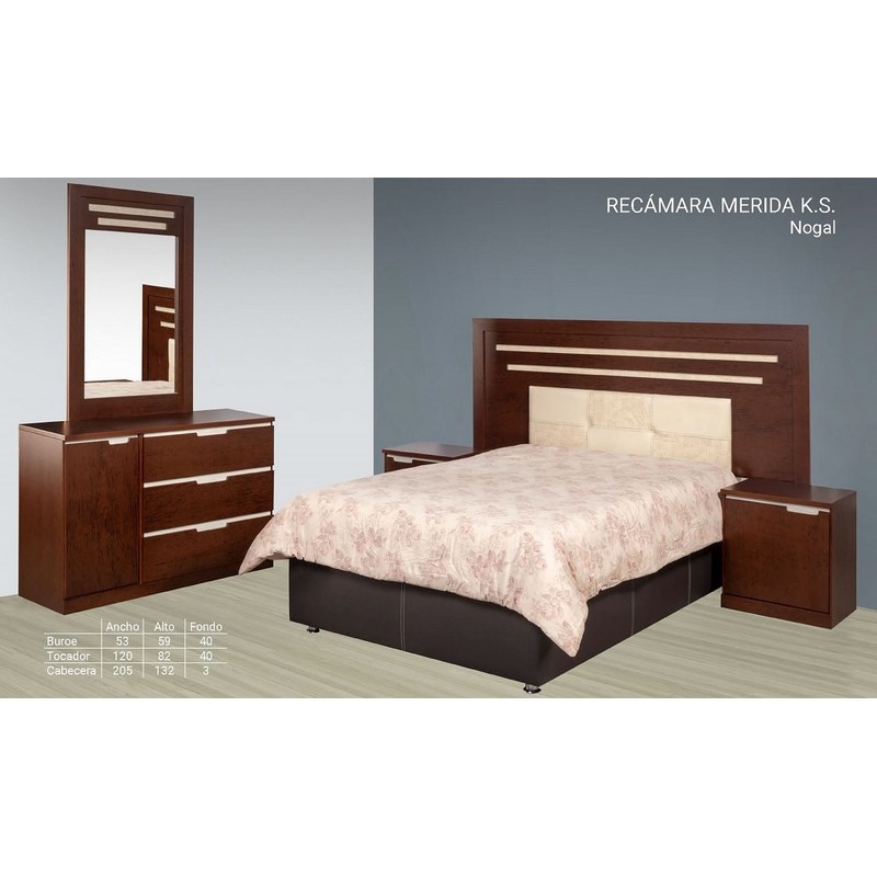 Recamara King Size Merida Nogal - Kessa