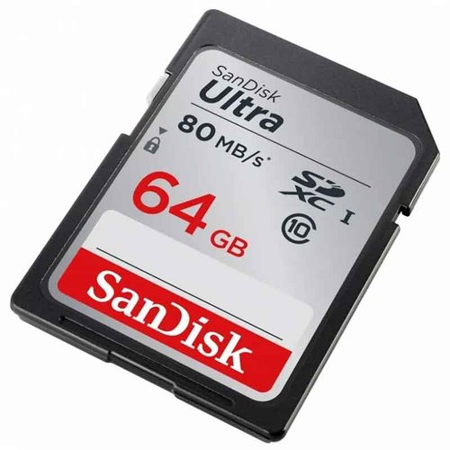 Tarjeta SD 64GB Sandisk Ultra Clase 10 80 MB/s SDSDUNC-064G-GN6IN 