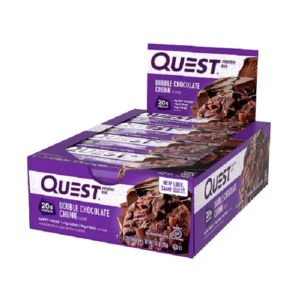 Barra de Proteína Quest Nutrition Sabor Doble Chocolate en Trozos