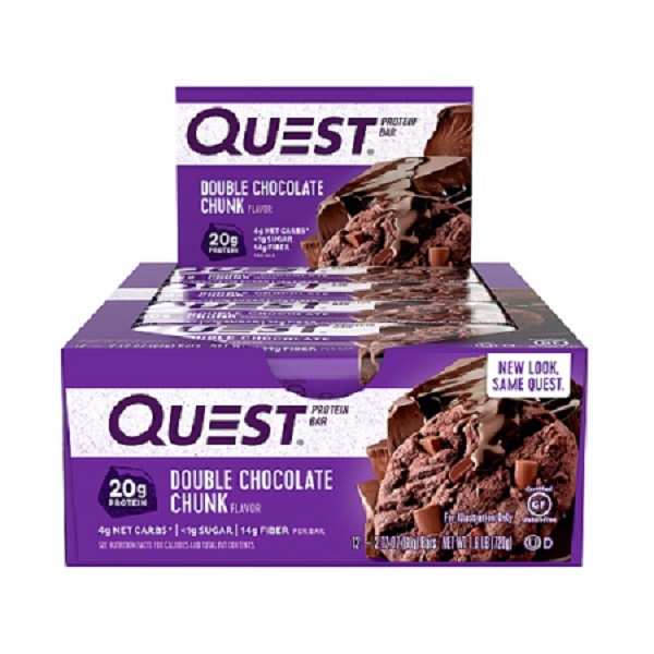 Barra de Proteína Quest Nutrition Sabor Doble Chocolate en Trozos