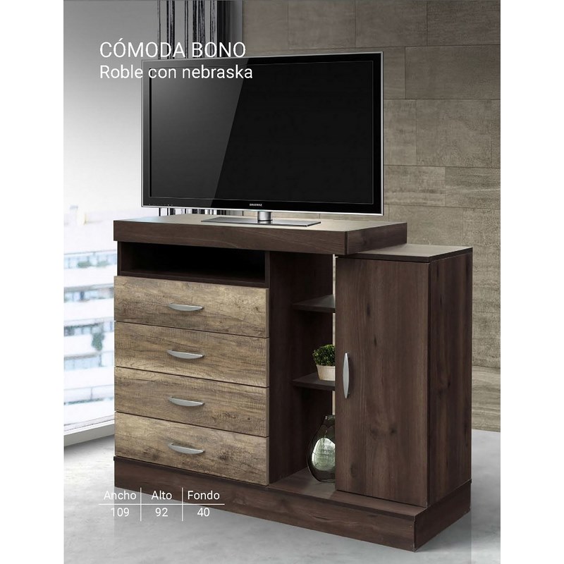 Comoda Modelo Bono - Chocolate con Nogal - Kessa