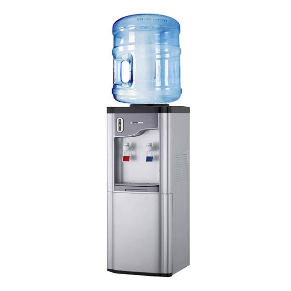 Despachador de agua Hypermark de piso agua fría y caliente con 2 llaves y gabinete silver moddelo HM0023W 