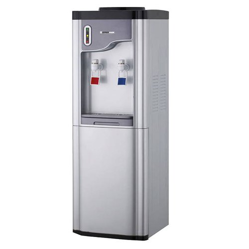 Despachador de agua Hypermark de piso agua fría y caliente con 2 llaves y gabinete silver moddelo HM0023W 