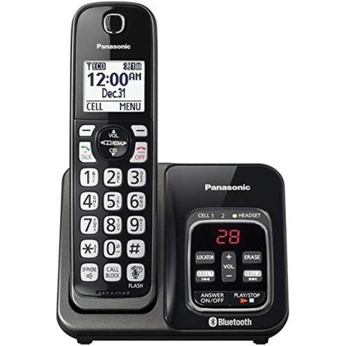 Teléfono inalámbrico PANASONIC KX-TG3760N Negro,Contestador digital,Bluetooth