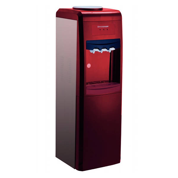 Despachador de agua Hypermark con 3 llaves de agua fría, caliente y templada, gabinete color rojo modelo HM0036W