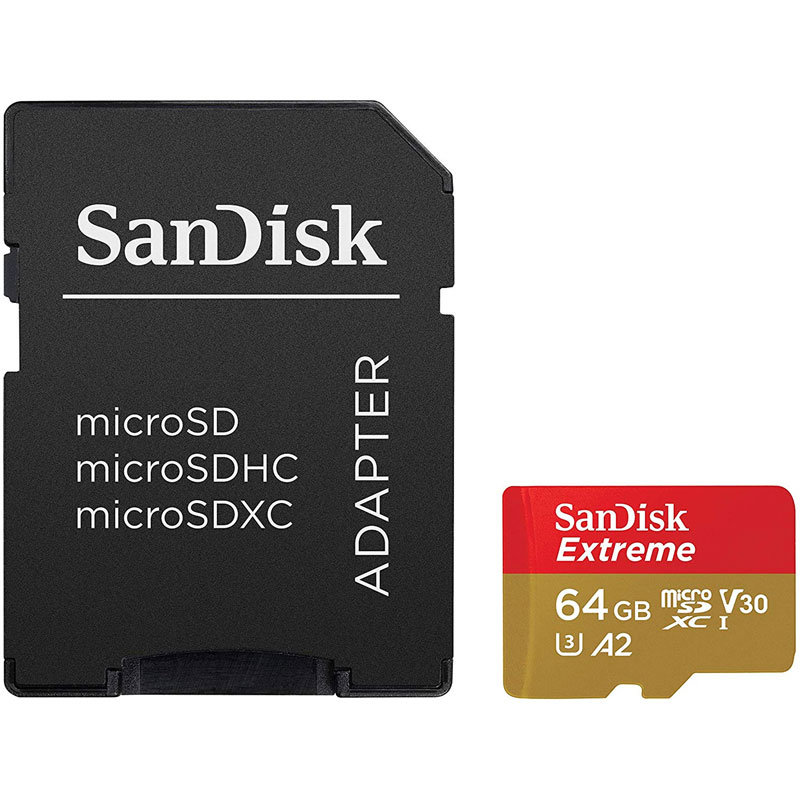 Memoria Micro SD 64GB SANDISK Graba 4k Full Hd Go Pro Dron