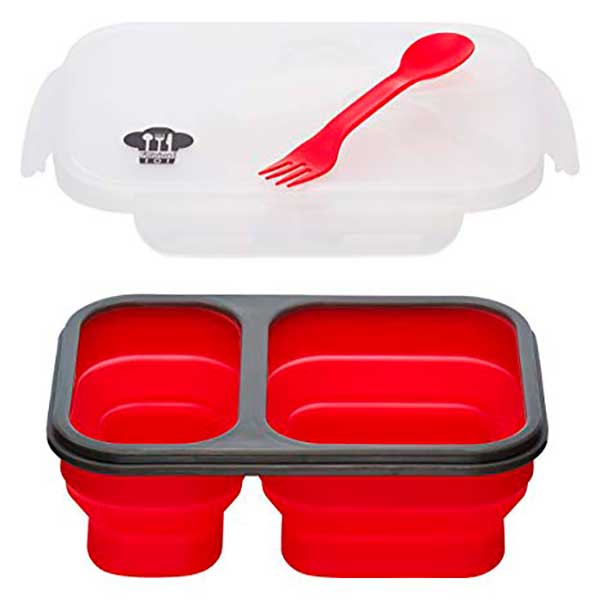 Contenedor de comida de silicón libre de BPA Lunch Box con tenedor cuchara