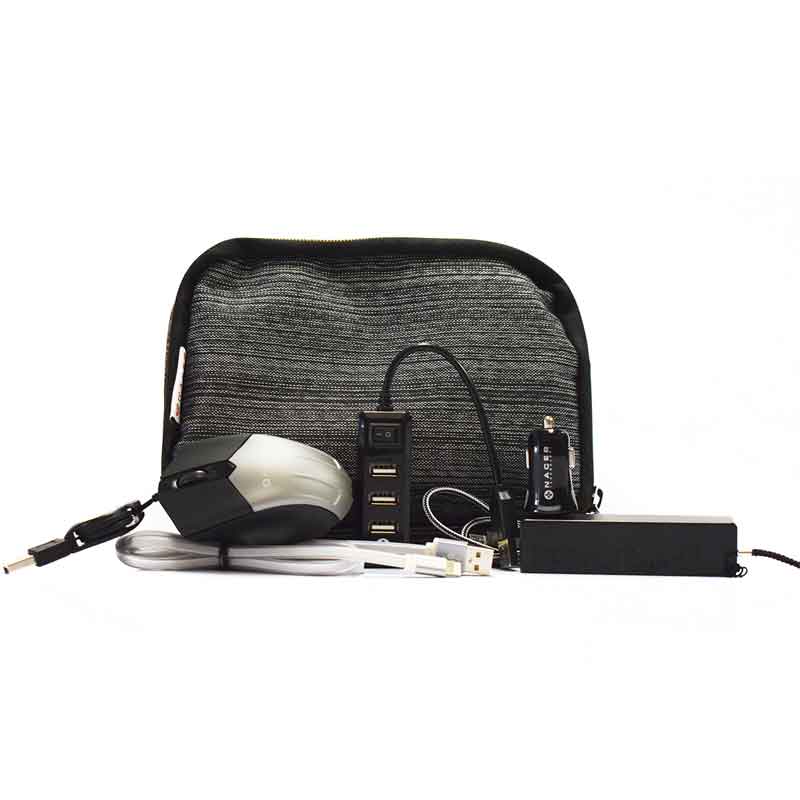 Maletin de Viaje NACEB + Cargador Portatil y de Auto Mini Mouse Hub USB NA-0402G 