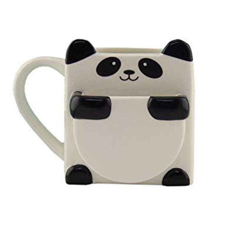 Panda Hug Taza Cerámica con Bolsillo para Galletas