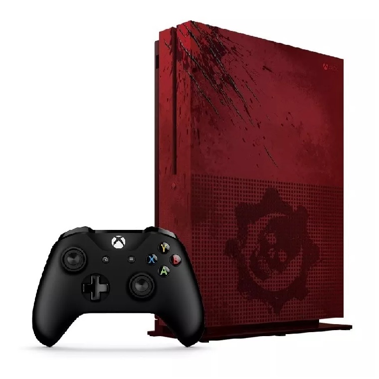 Consola Xbox One S Edicion Gears of War 4 Rojo 2TB Original en Caja Generica + Control Xbox One Inalambrico Original negro  