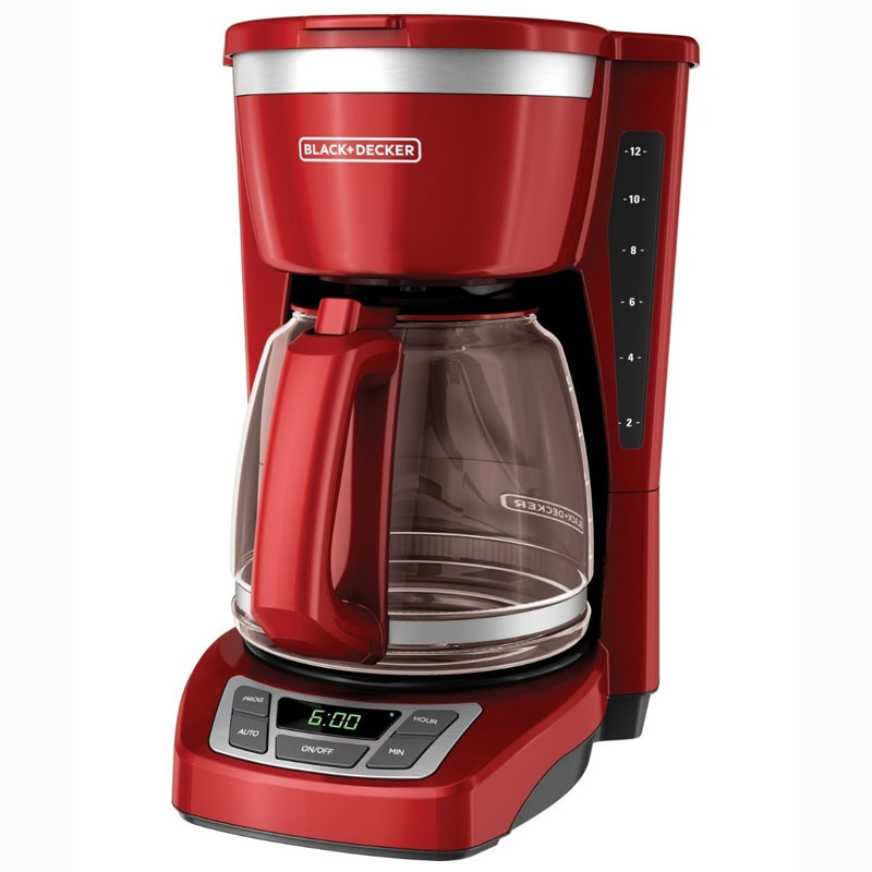 Cafetera Digital 12 Tazas Programable Black \u0026 Decker CM1160R Roja