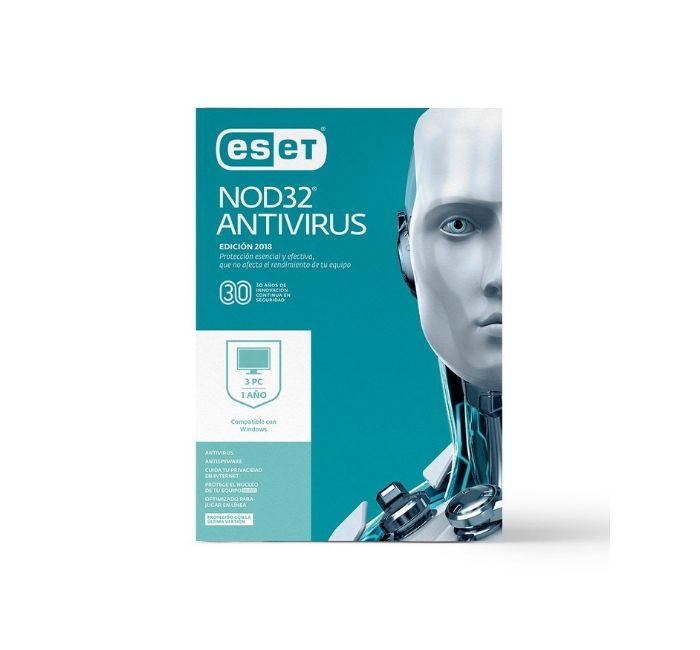 ESET NOD32 ANTIVIRUS, 3 USUARIOS, 1 AÑO DE VIGENCIA (CAJA)