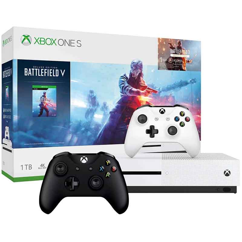 Consola Xbox One S 1tb Hdr 4k 2 Controles Bundle Battlefield V Original Nueva