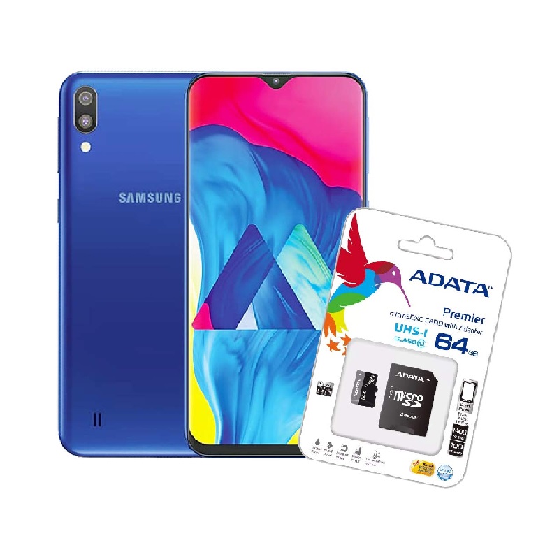 Celular Samsung Galaxy M10 DualSIM 16GB RAM 2GB  13MP + 5MP Version Internacional Nuevo AZUL + Micro SD de 64GB