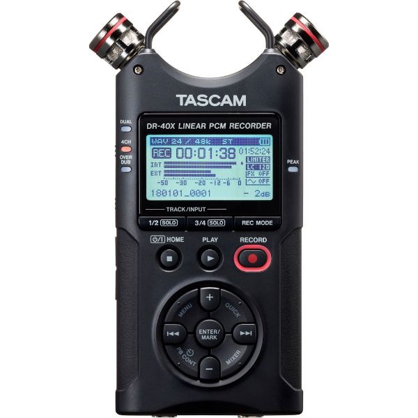 Grabador de audio digital TASCAM DR-40X De 4 Pistas/ Interfaz de Audio USB