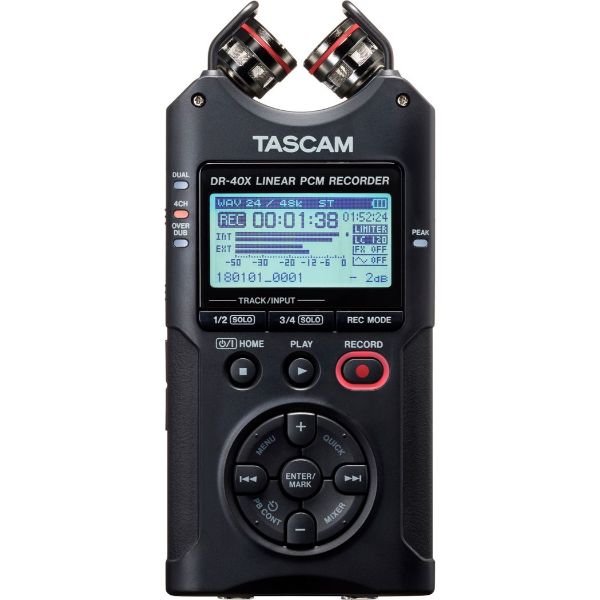 Grabador de audio digital TASCAM DR-40X De 4 Pistas/ Interfaz de Audio USB